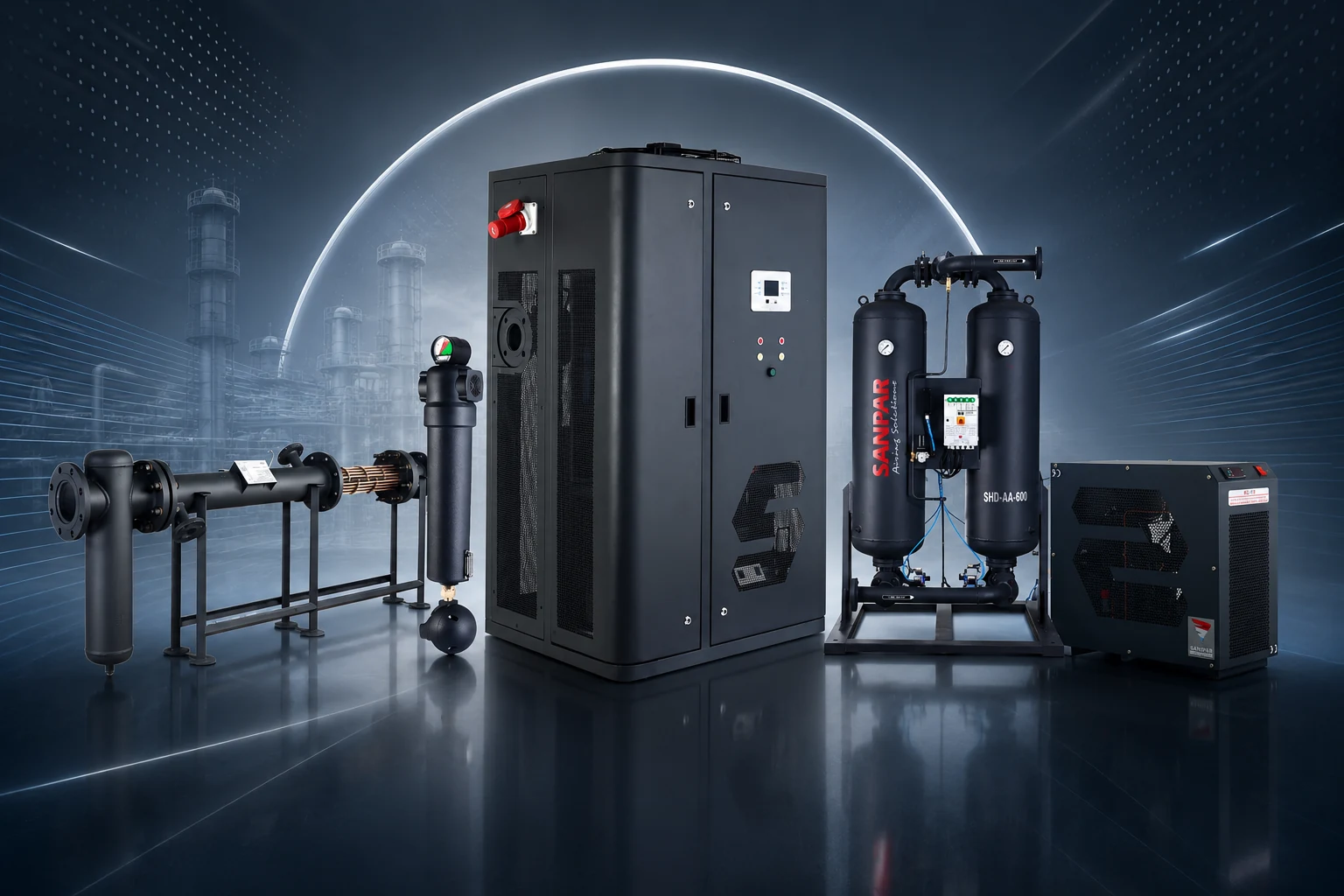 SANPAR product family - compressed air treatment, industrial cooling, and humidity control