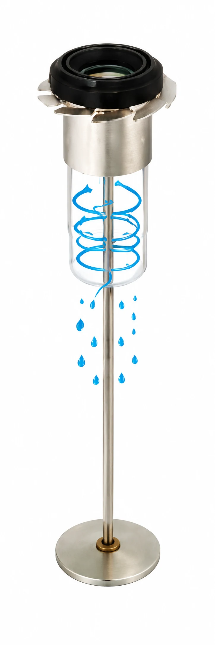 SANPAR moisture separator cutaway showing centrifugal water separation